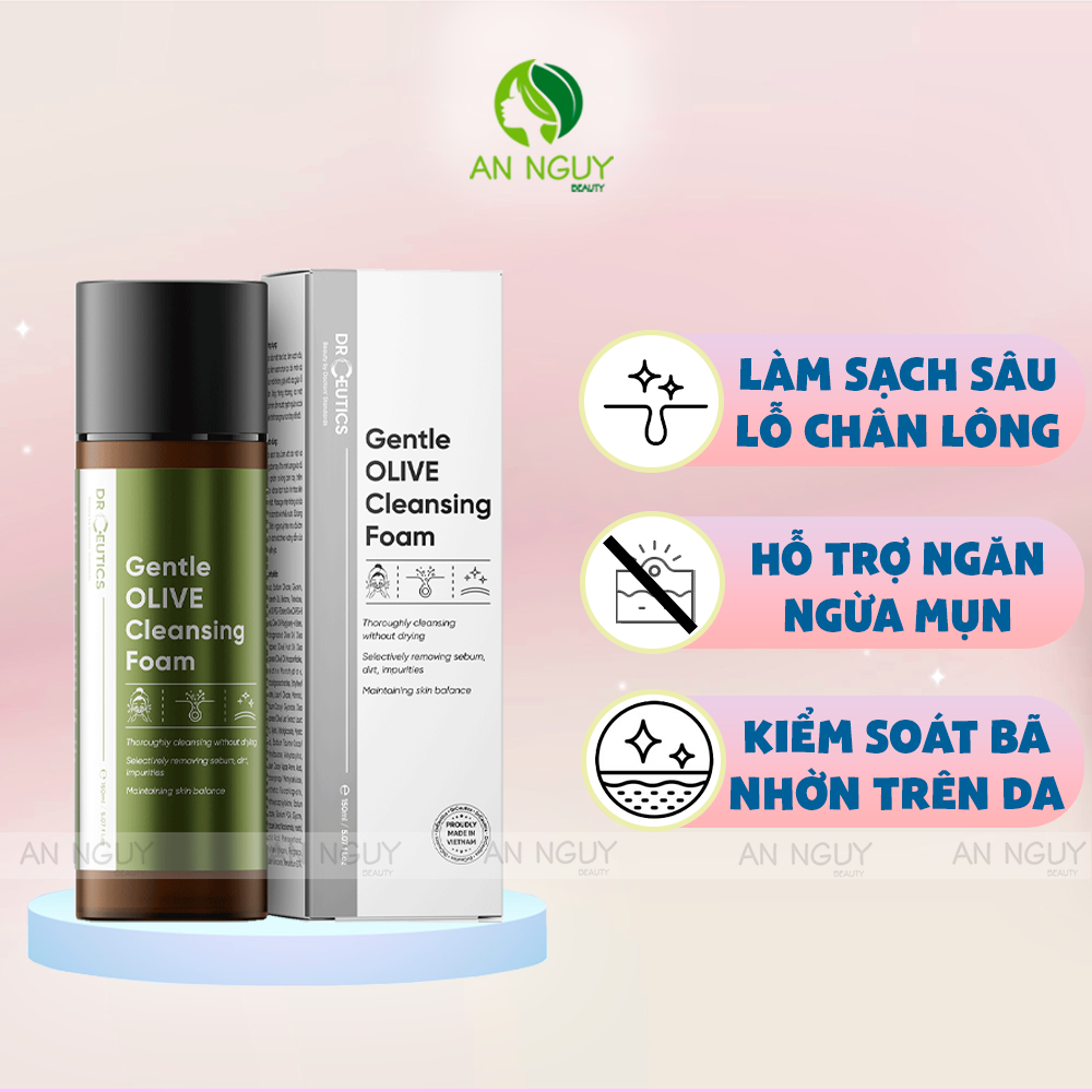 Sữa Rửa Mặt DrCeutics Gentle Olive Cleansing Foam Hỗ Trợ Sạch Sâu Cho Mọi Loại Da