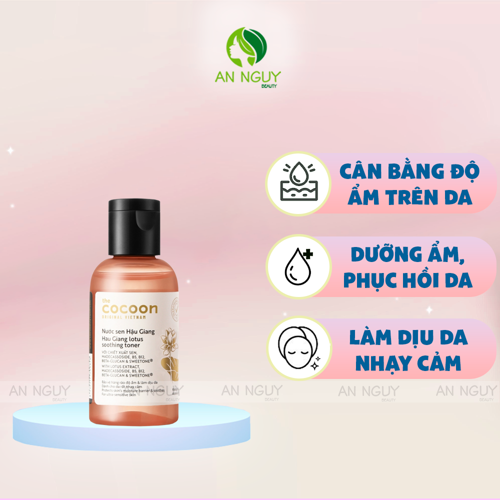 Nước Cân Bằng Sen Cocoon Hau Giang Lotus Soothing Toner Làm Dịu Da Nhạy Cảm