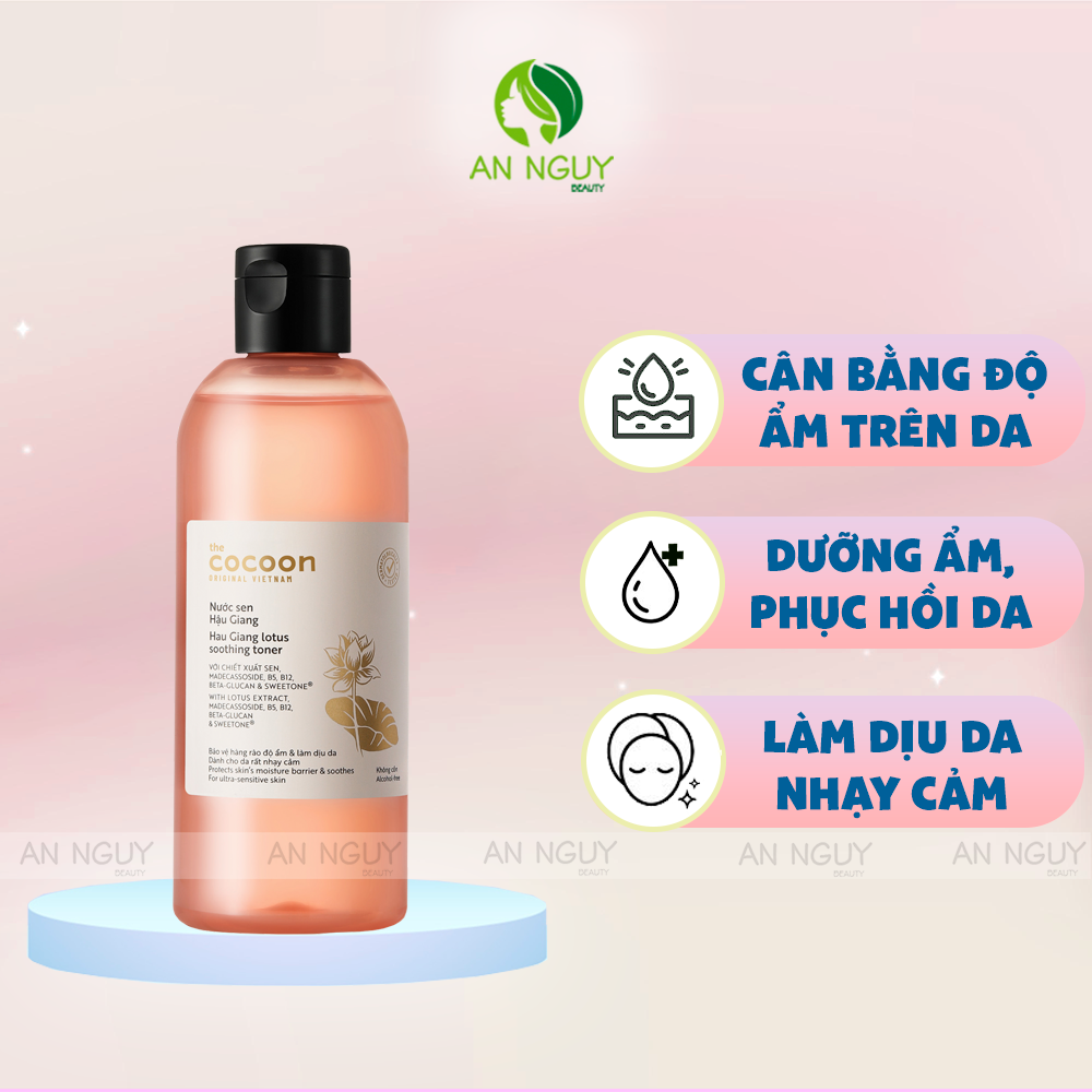 Nước Cân Bằng Sen Cocoon Hau Giang Lotus Soothing Toner Làm Dịu Da Nhạy Cảm
