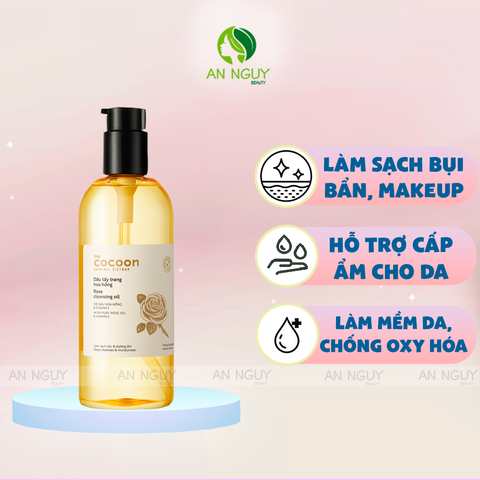 Dầu Tẩy Trang Hoa Hồng Cocoon Rose Cleansing Oil Sạch Sâu, Dưỡng Ẩm