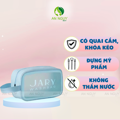 Túi Đựng Mỹ Phẩm Trong Suốt Jary Wash Bag Size S Màu Xanh
