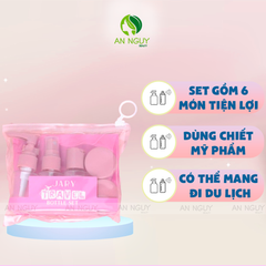 Bộ Chai Lọ Chiết Mỹ Phẩm Jary Travel 6 Món Bottle Set Nhiều Màu