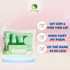 Bộ Chai Lọ Chiết Mỹ Phẩm Jary Travel 6 Món Bottle Set Nhiều Màu