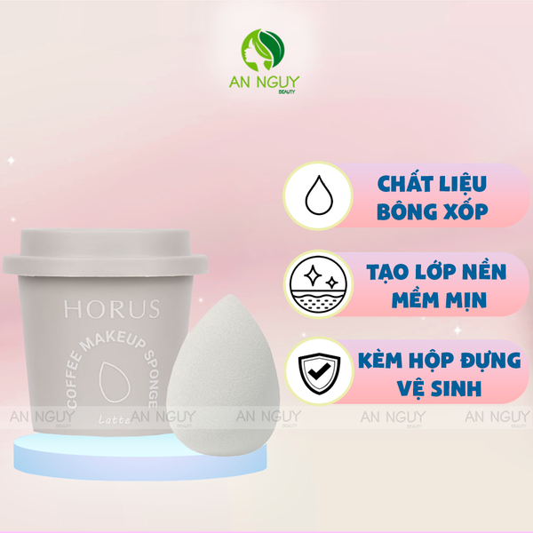 Bông Mút Trang Điểm Horus Coffee Makeup Sponge - Latte