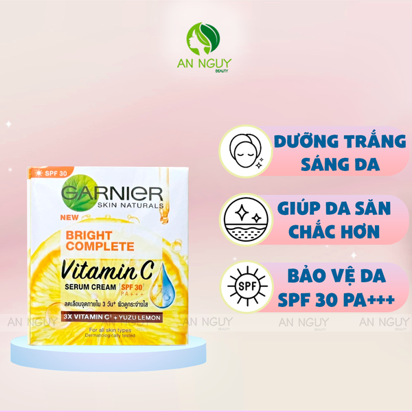 Kem Dưỡng Sáng Da Ban Ngày Garnier Whitening Serum Cream SPF30 PA+++