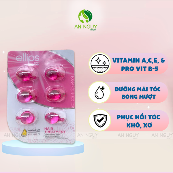 Dưỡng Tóc Ellips Vitamin Hair Vitamin Moroccan Oil Vỉ 6 Viên