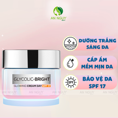 Kem Dưỡng L’Oreal Paris Glycolic-Bright Glowing Cream Day SPF 17 Giúp Sáng Da Ban Ngày 50ml