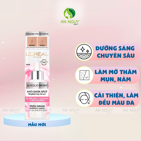 Tinh Chất L'Oreal Paris Glycolic-Bright Serum Trắng Da Tức Thì 30ml
