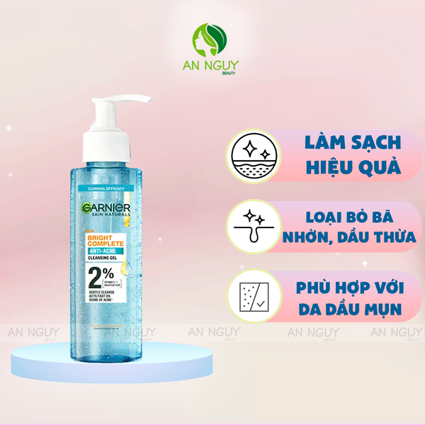 Gel Rửa Mặt Garnier Skin Naturals Bright Complete 120ml