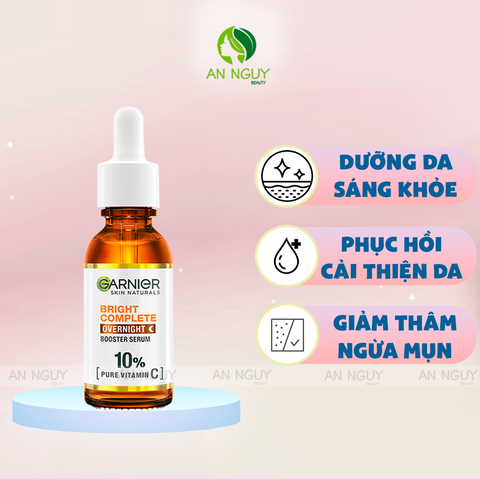 Tinh Chất Dưỡng Da Ban Đêm Garnier Bright Complete Overnight Serum Sáng Da, Giảm Thâm 30ml