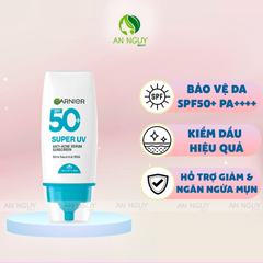 Serum Chống Nắng Garnier Super UV Anti - Acne Serum Sunscreen SPF50+ PA++++ Kiềm Dầu, Giảm Mụn 30ml