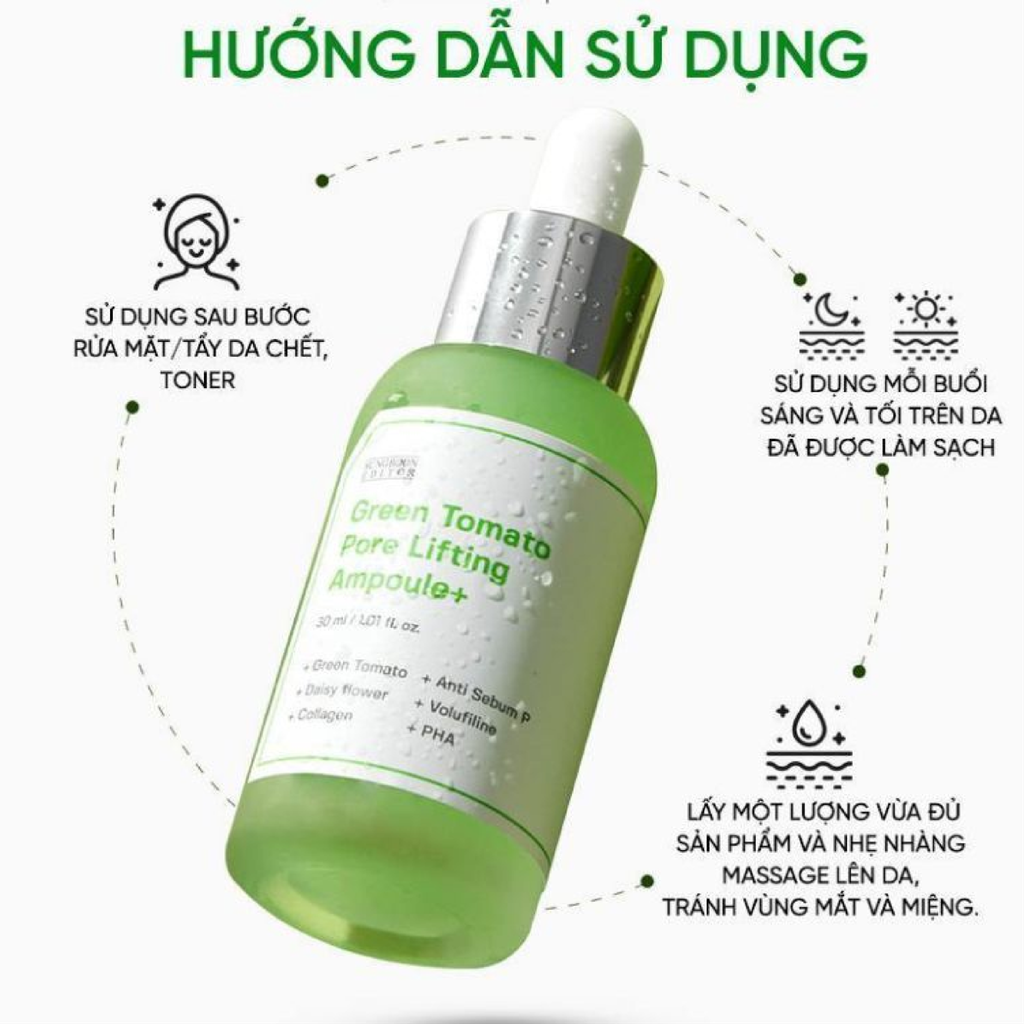 Tinh Chất Cà Chua Xanh Sungboon Editor Green Tomato Pore Lifting Ampoule+ Hỗ Trợ Thu Nhỏ Lỗ Chân Lông
