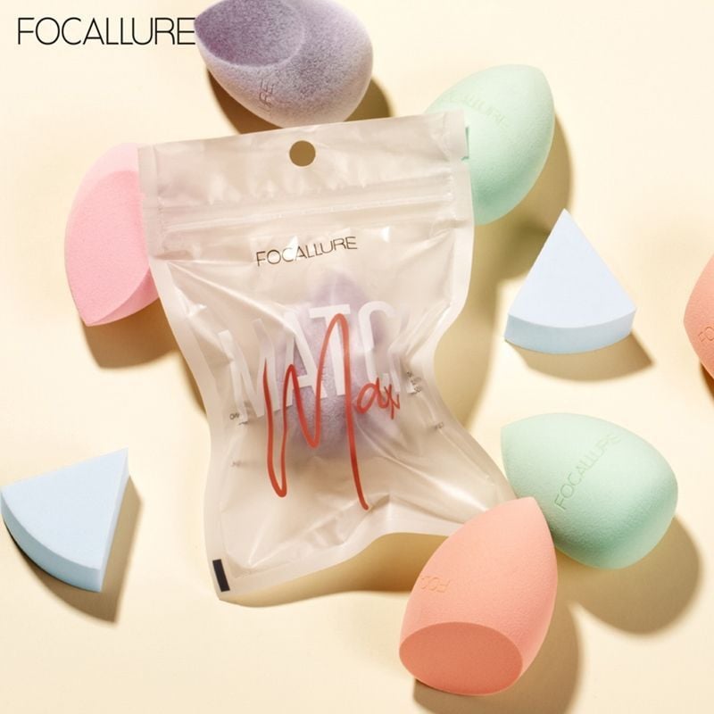 Mút Tán Focallure Matchmax Beauty Blender-6 Count Wedges Sponge Dùng Tán Kem Nền, Che Khuyết Điểm