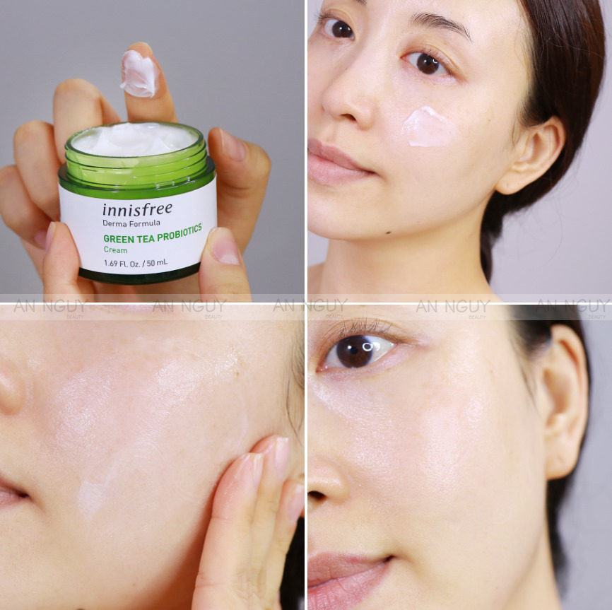 Kem Dưỡng Innisfree Derma Formula Green Tea Probiotics Cấp Ẩm, Ngừa Mụn 50ml