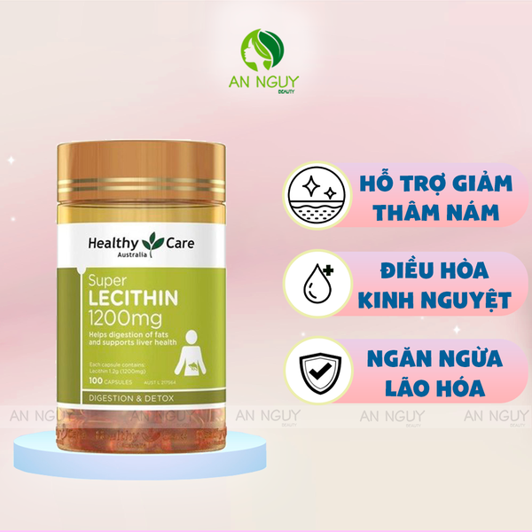 Viên Uống Mầm Đậu Nành Healthy Care Super Lecithin 12000mg 100 Viên