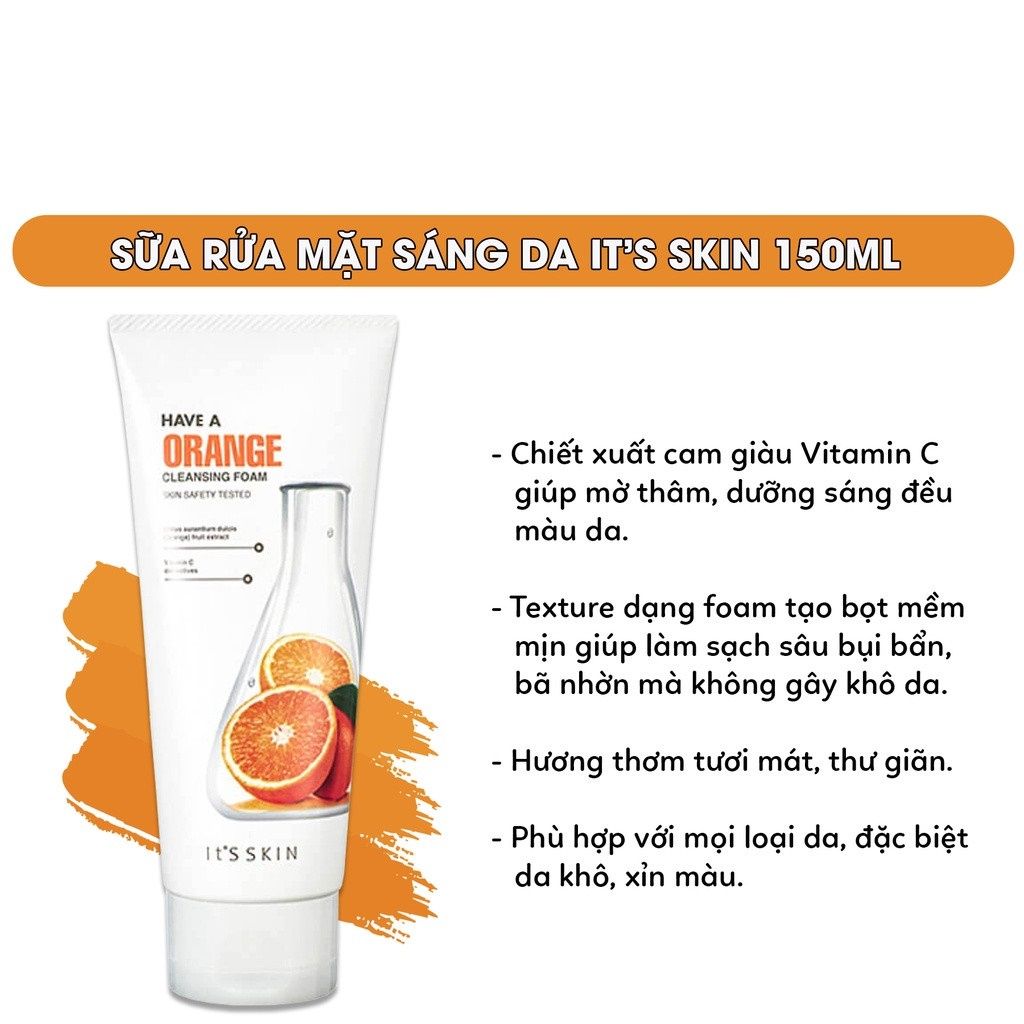 Sữa Rửa Mặt It’s Skin Have A Orange Cleansing Foam Chiết Xuất Cam 150ml