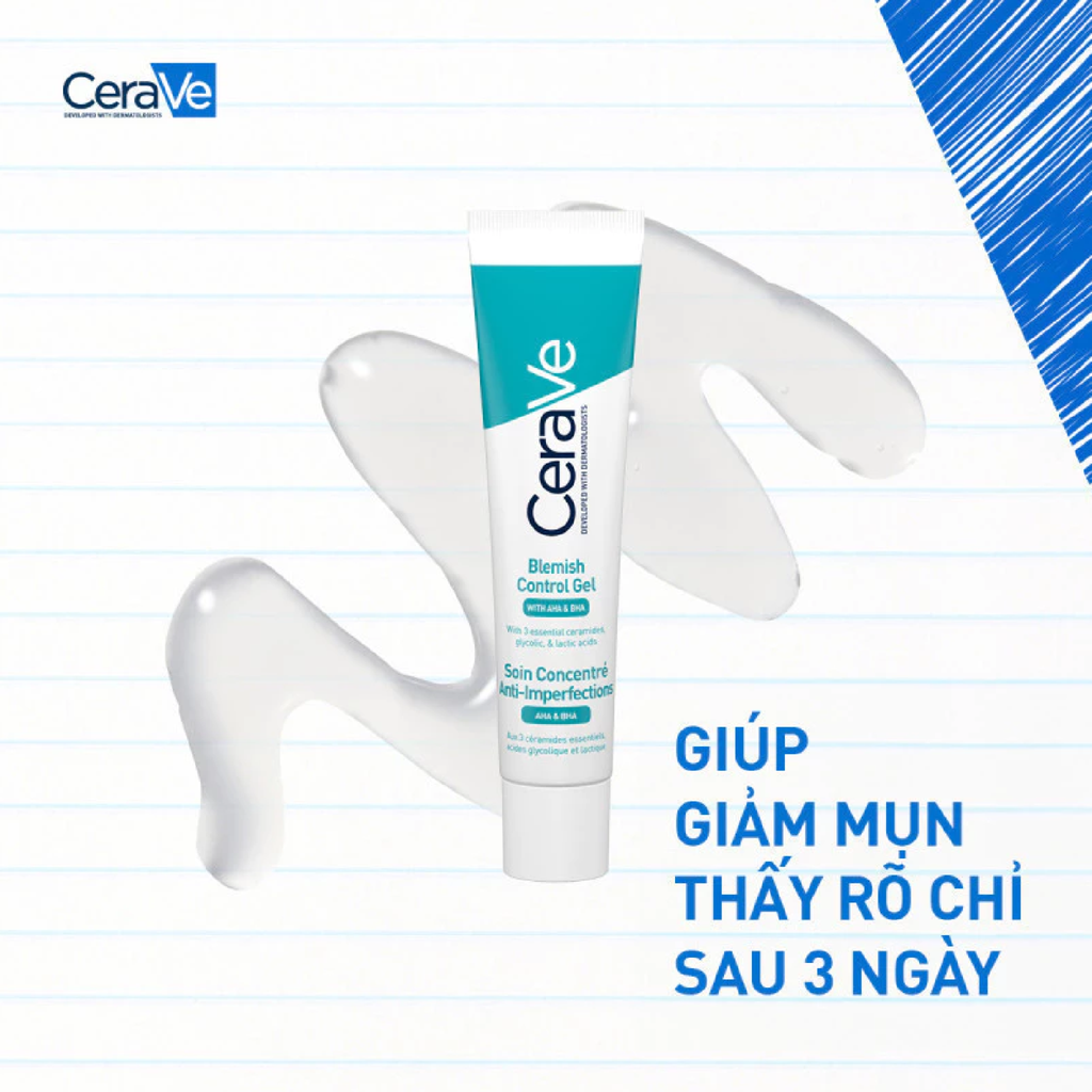 Gel Giảm Mụn CeraVe Blemish Control Gel With AHA & BHA 40ml