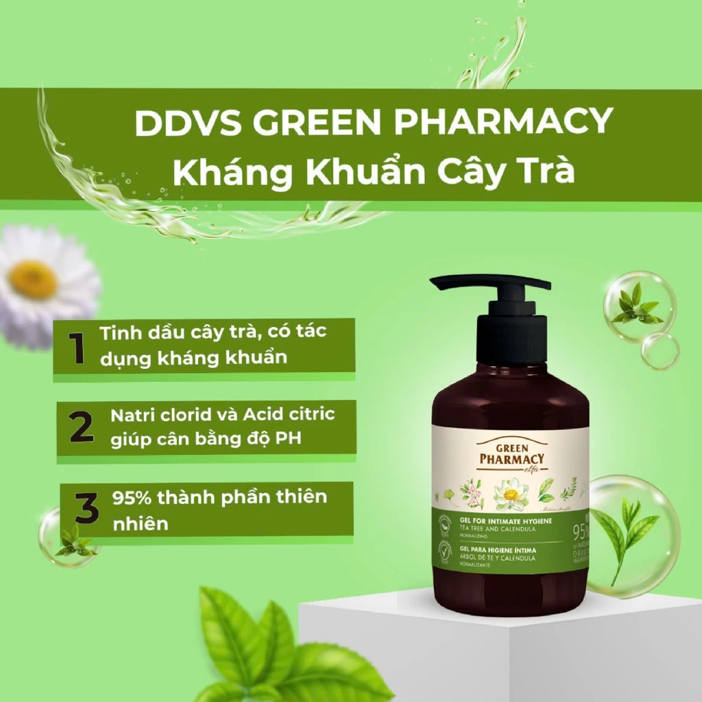 Dung Dịch Vệ Sinh Zelenaya Apteka Green Pharmacy Gel For Intimate Chiết Xuất Thiên Nhiên 370ml