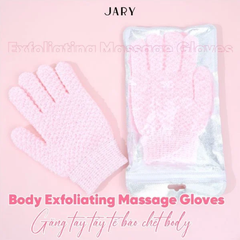 Găng Tay Tẩy Tế Bào Chết Jary Body Exfoliating Massage Gloves Màu Hồng
