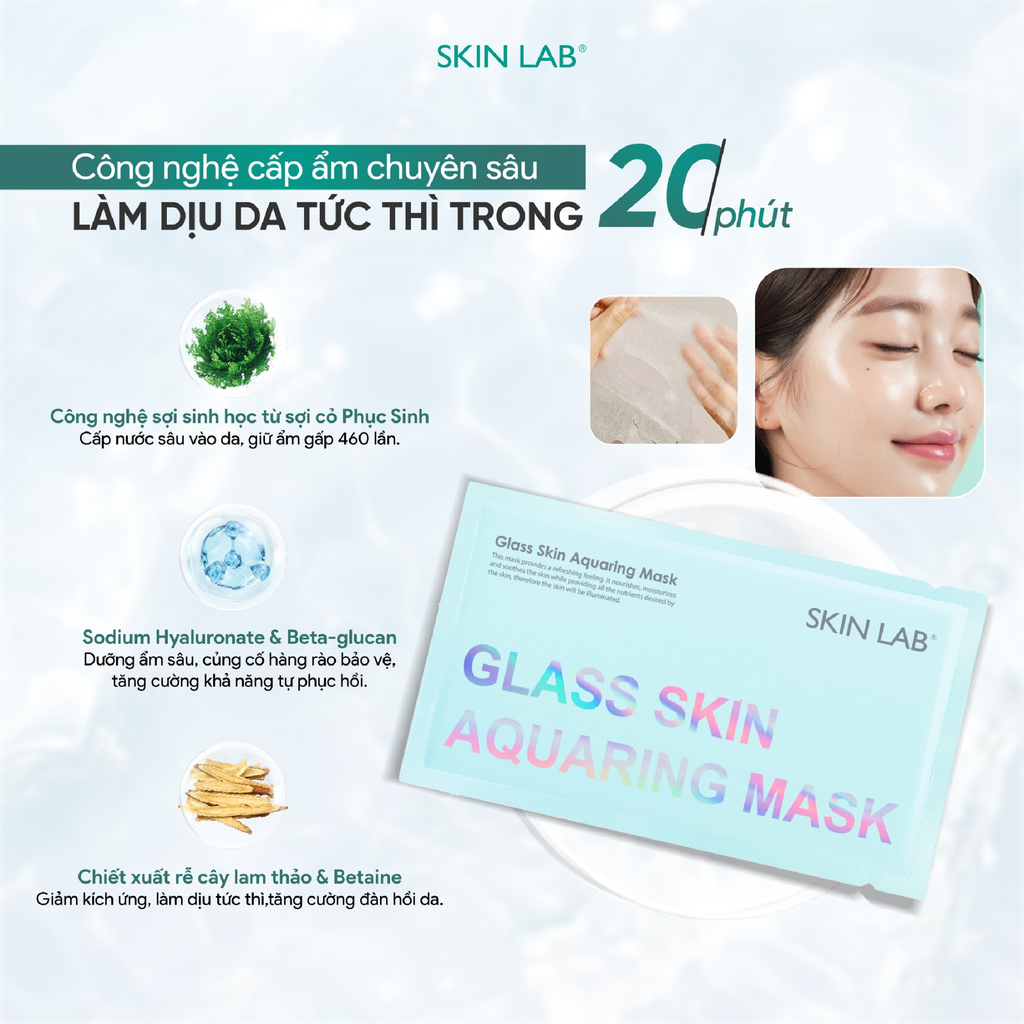 Mặt Nạ Skin Lab Glass Skin Aquaring Mask Cấp Ẩm, Phục Hồi Da 30g