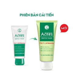 Gel Rửa Mặt Acnes Gentle Wash PHA 1% pH Banlancing Ngăn Ngừa Mụn 100g