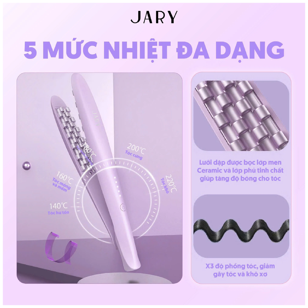 Máy Bấm Tóc Jary Hair Crimper Nhiều Màu