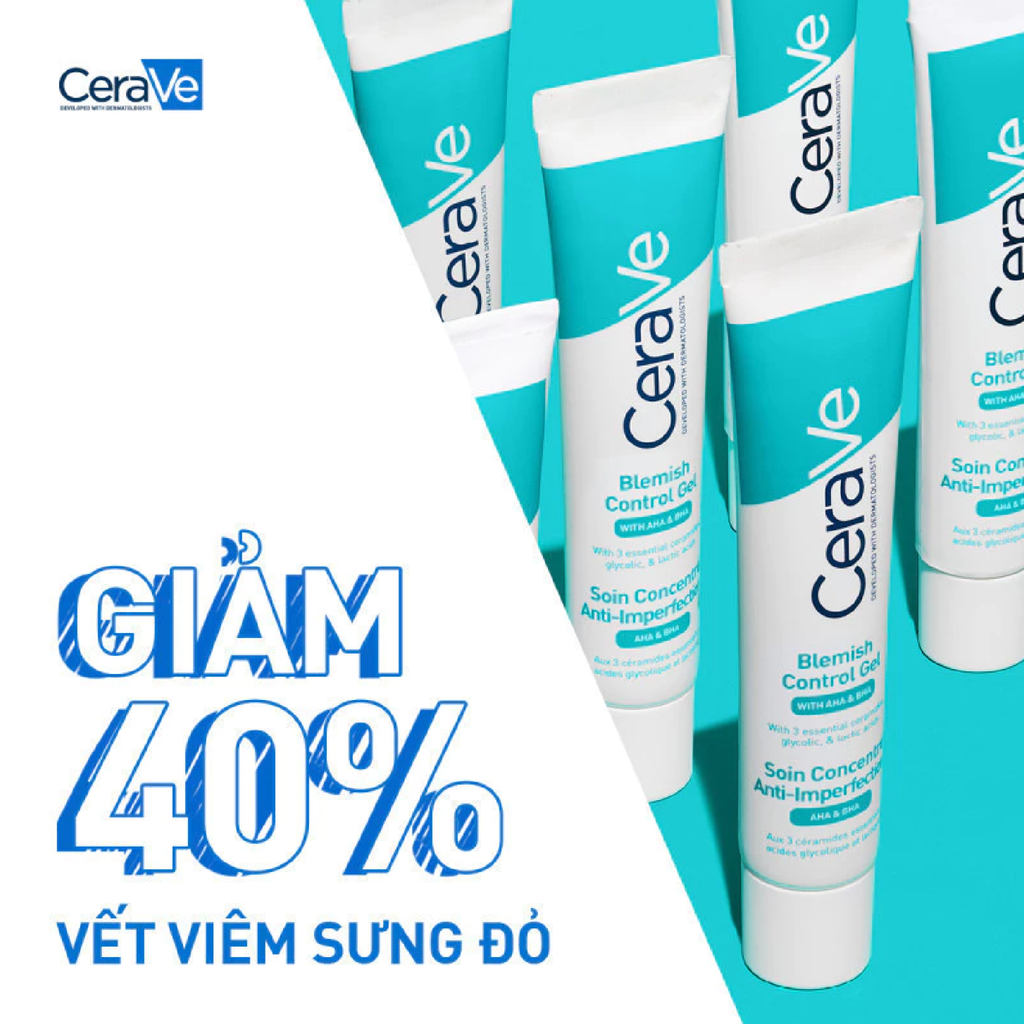 Gel Giảm Mụn CeraVe Blemish Control Gel With AHA & BHA 40ml