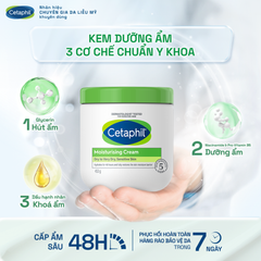 Kem Dưỡng Ẩm Cetaphil Moisturising Cream Dry To Very Dry, Sensitive Skin Dưỡng Ẩm 453g