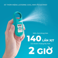 Xịt Thơm Miệng Listerine Cool Mint Pocketmist Làm Hơi Thở Thơm Mát 7.7ml