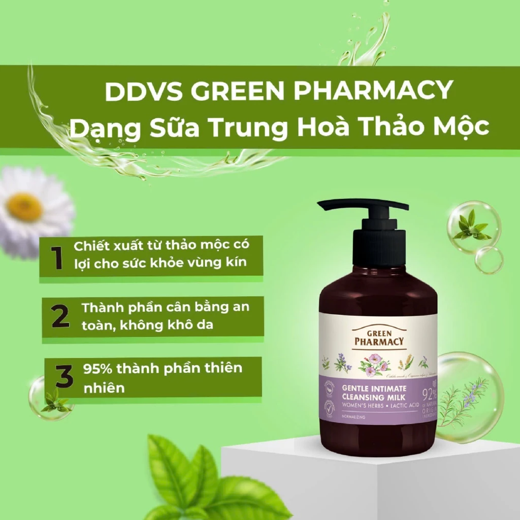 Dung Dịch Vệ Sinh Zelenaya Apteka Green Pharmacy Gel For Intimate Chiết Xuất Thiên Nhiên 370ml