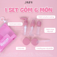 Bộ Chai Lọ Chiết Mỹ Phẩm Jary Travel 6 Món Bottle Set Nhiều Màu