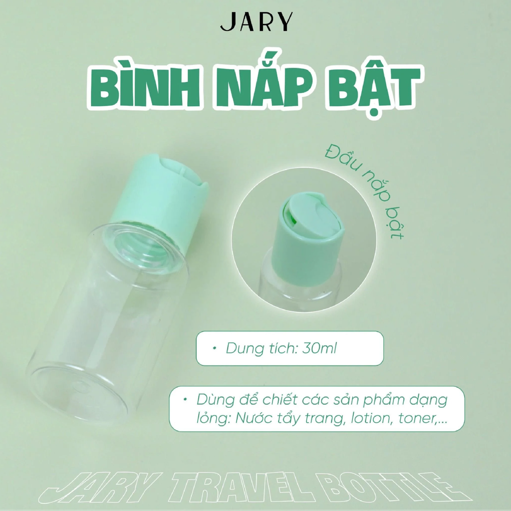 Bộ Chai Lọ Chiết Mỹ Phẩm Jary Travel 6 Món Bottle Set Nhiều Màu
