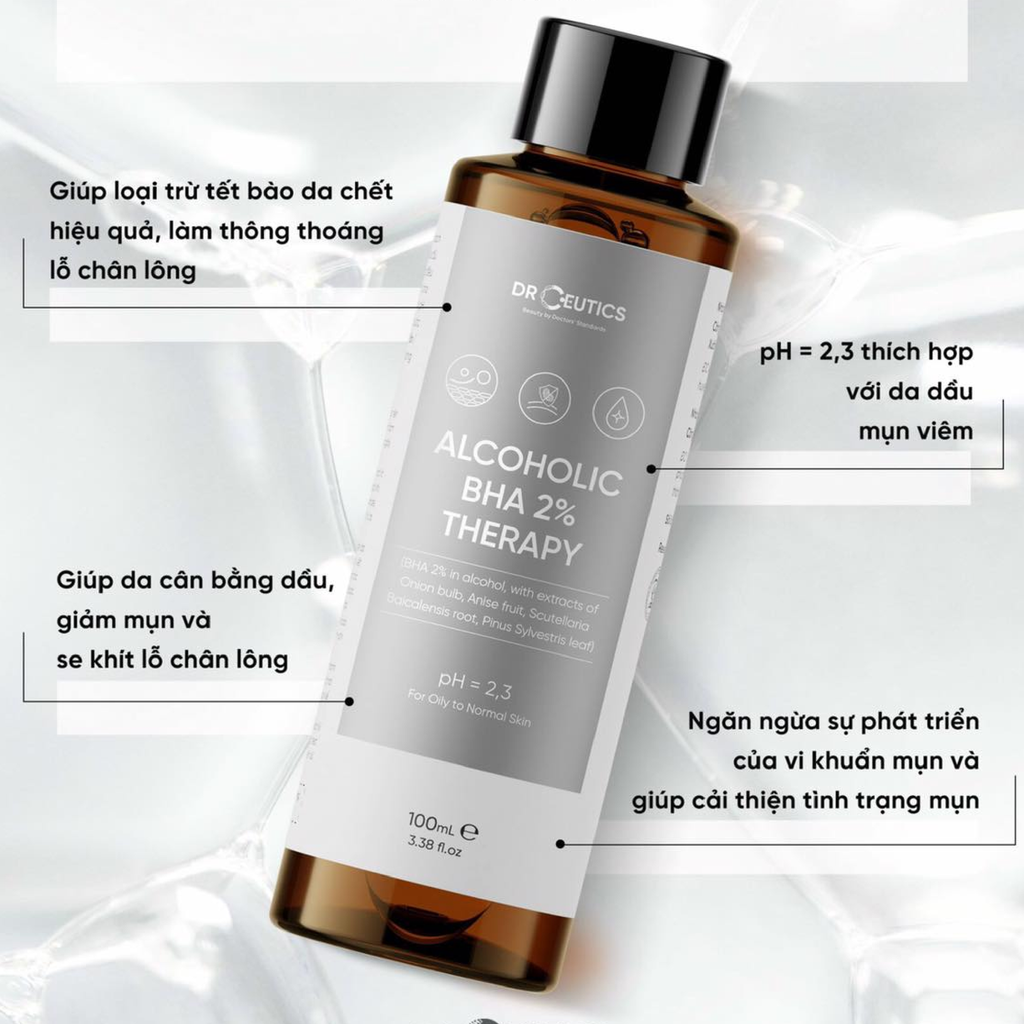 Nước Cân Bằng Da DrCeutics Alcoholic BHA 2% Therapy 100ml