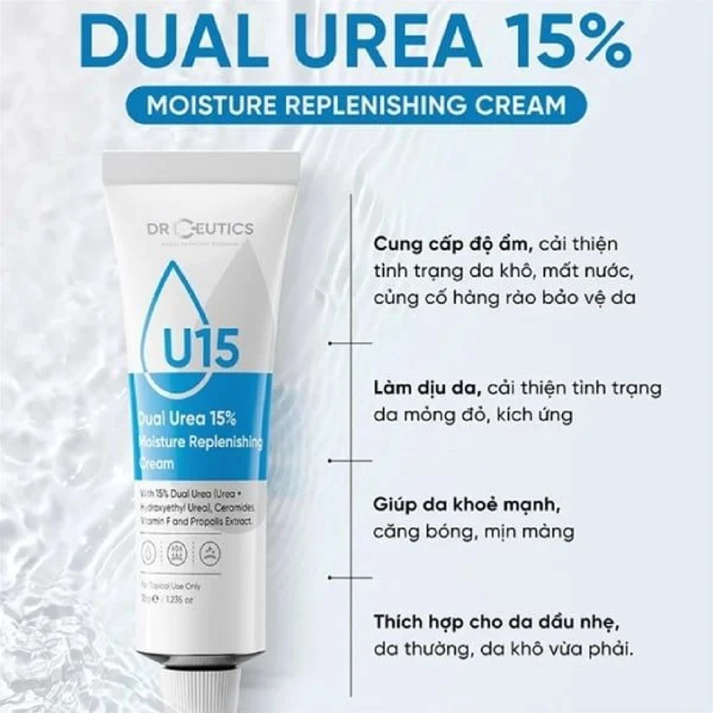 Kem Dưỡng DrCeutics U15 Dual Urea 15% Moisture Replenishing Cream Cấp Ẩm Cho Da 50g