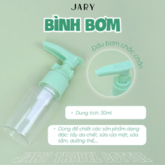 Bộ Chai Lọ Chiết Mỹ Phẩm Jary Travel 6 Món Bottle Set Nhiều Màu