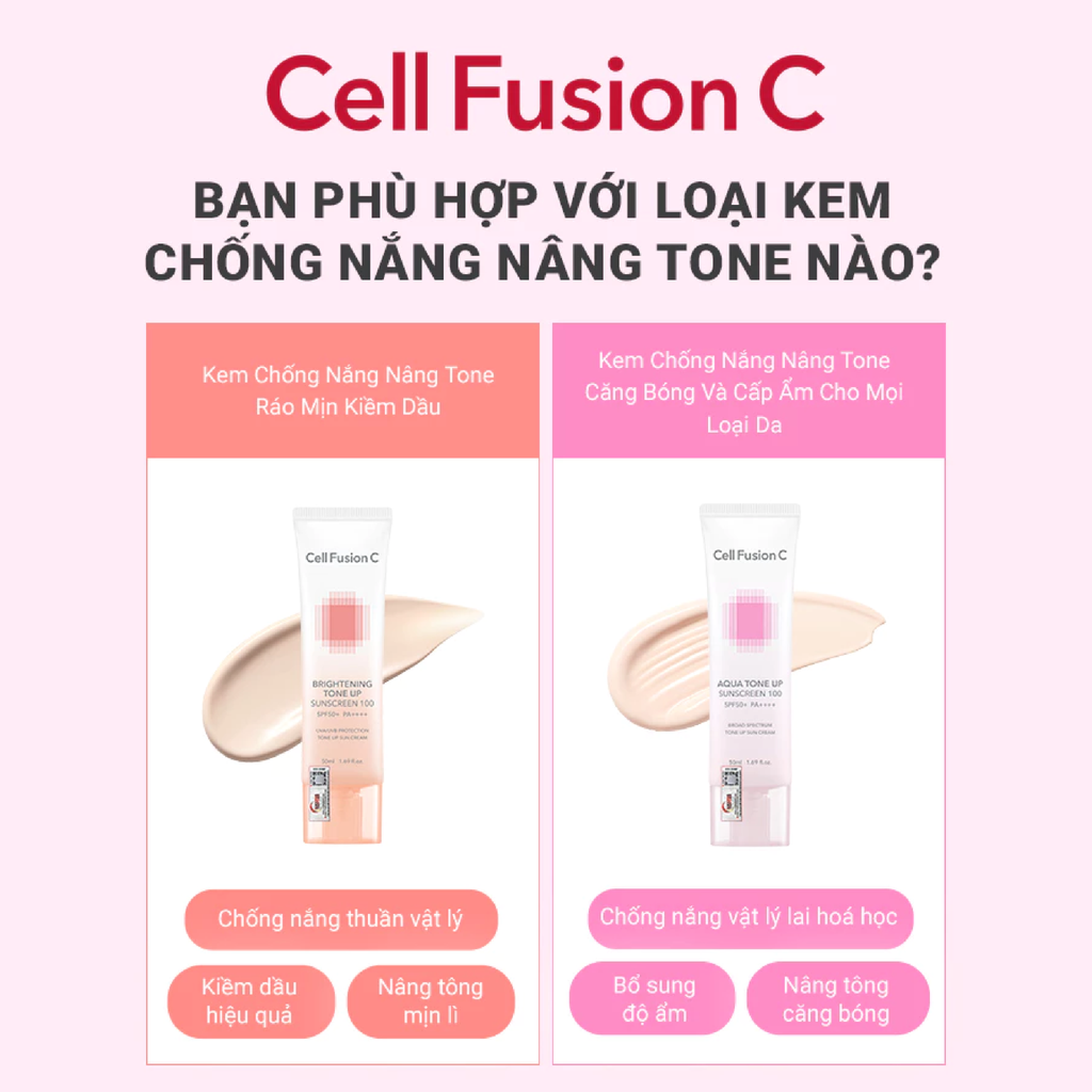 Kem Chống Nắng Cell Fusion C Aqua Tone Up Sunscreen 100 SPF50+ PA++++