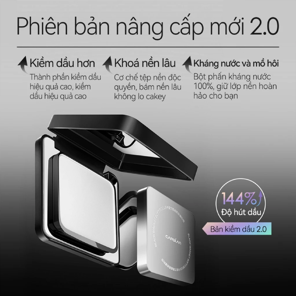 Phấn Carslan Black Magnet Soft Focus Powder 8g (Bản Nâng Cấp 2.0)