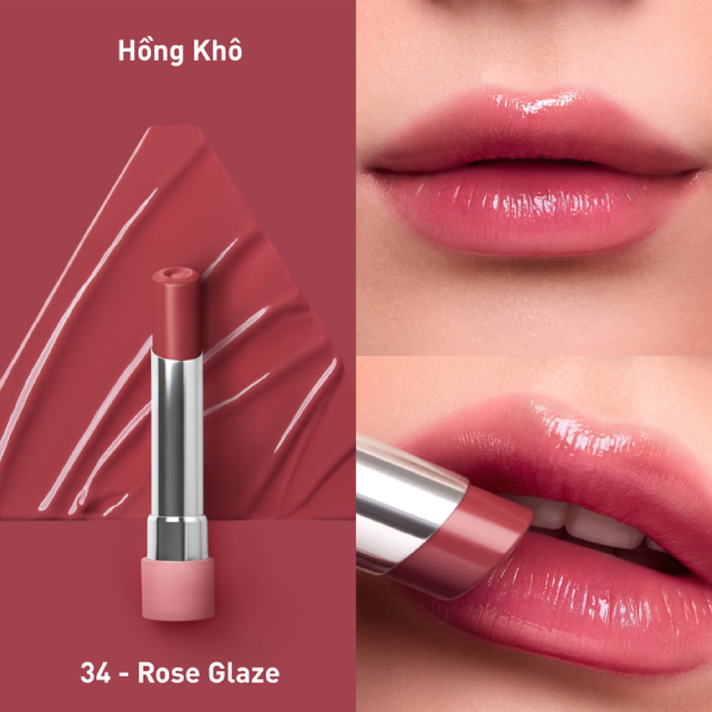 Son Bóng 3CE Glazy Lip Glow Dưỡng Ẩm 5g