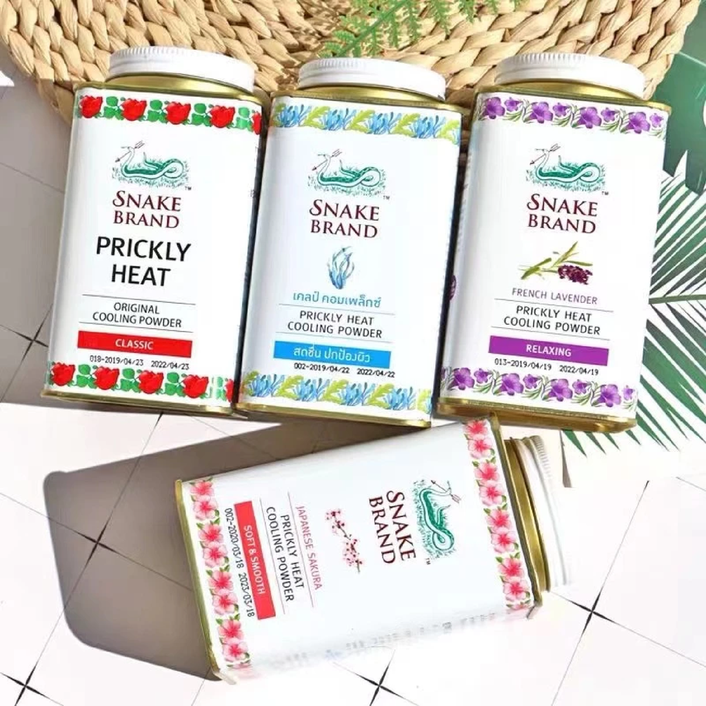 Phấn Lạnh Khử Mùi Snake Brand French Lavender Pricky Heat Cooling Powder Hương Hoa Oải Hương 140g