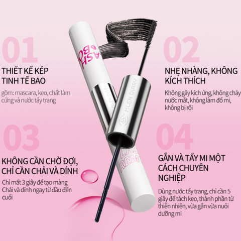 Keo Dán Và Gỡ Mi Giả Hai Đầu Mlen Diary 4in1 Lash Bond & Remover 4gx2