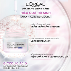 Kem Dưỡng L'Oreal Paris Glycolic-Bright Glowing Cream Night Sáng Da Ban Đêm