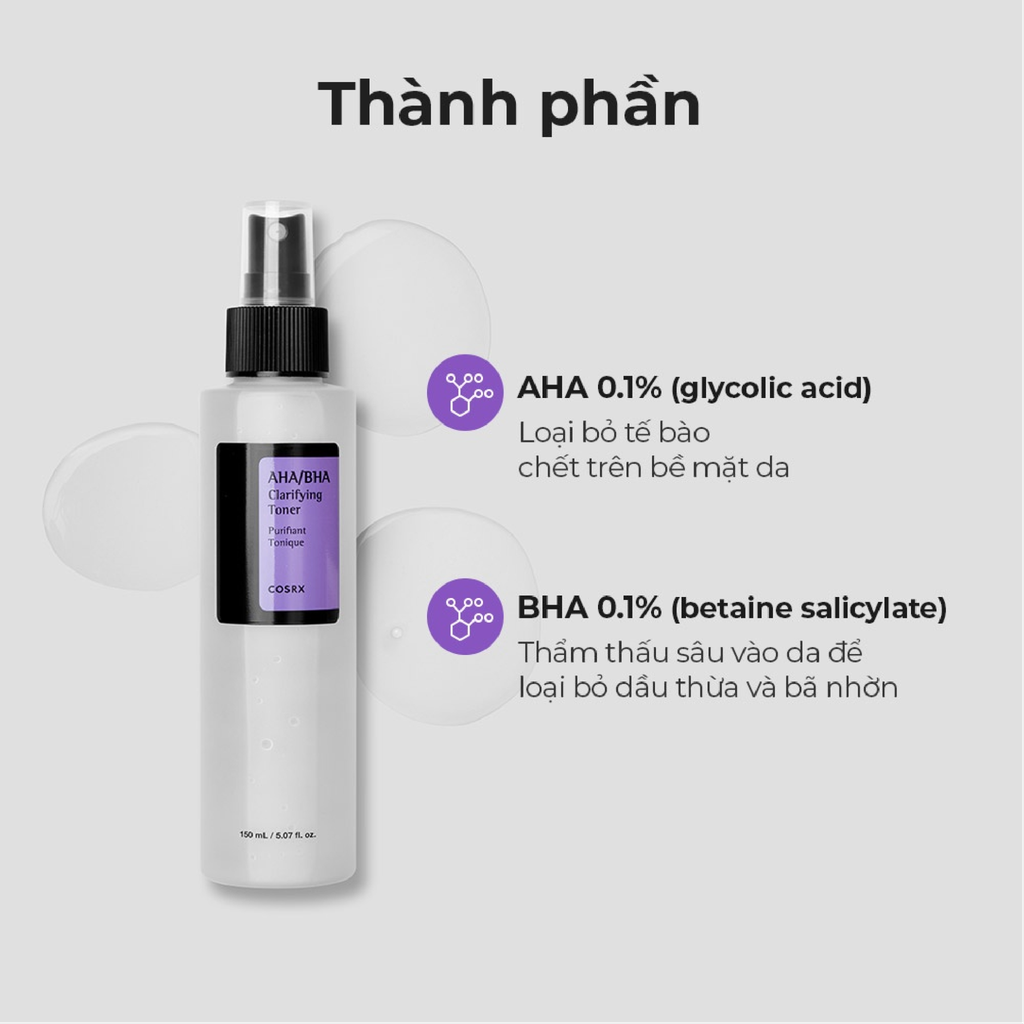 Nước Hoa Hồng Cosrx AHA/BHA Clarifying Treatment Toner 150ml