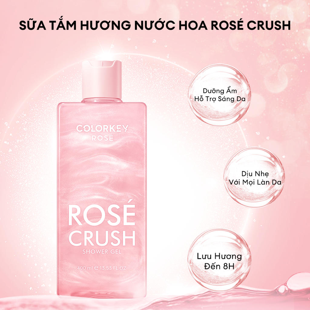 Gel Tắm Colorkey Rosé Crush Shower Gel Hương Hoa Hồng 400ml