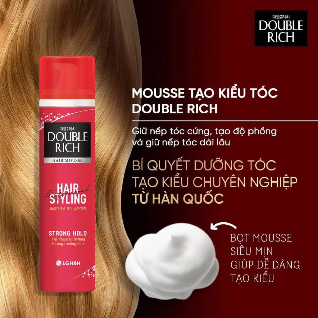 Xịt Cố Định Tóc Double Rich Hair Styling Strong Hold