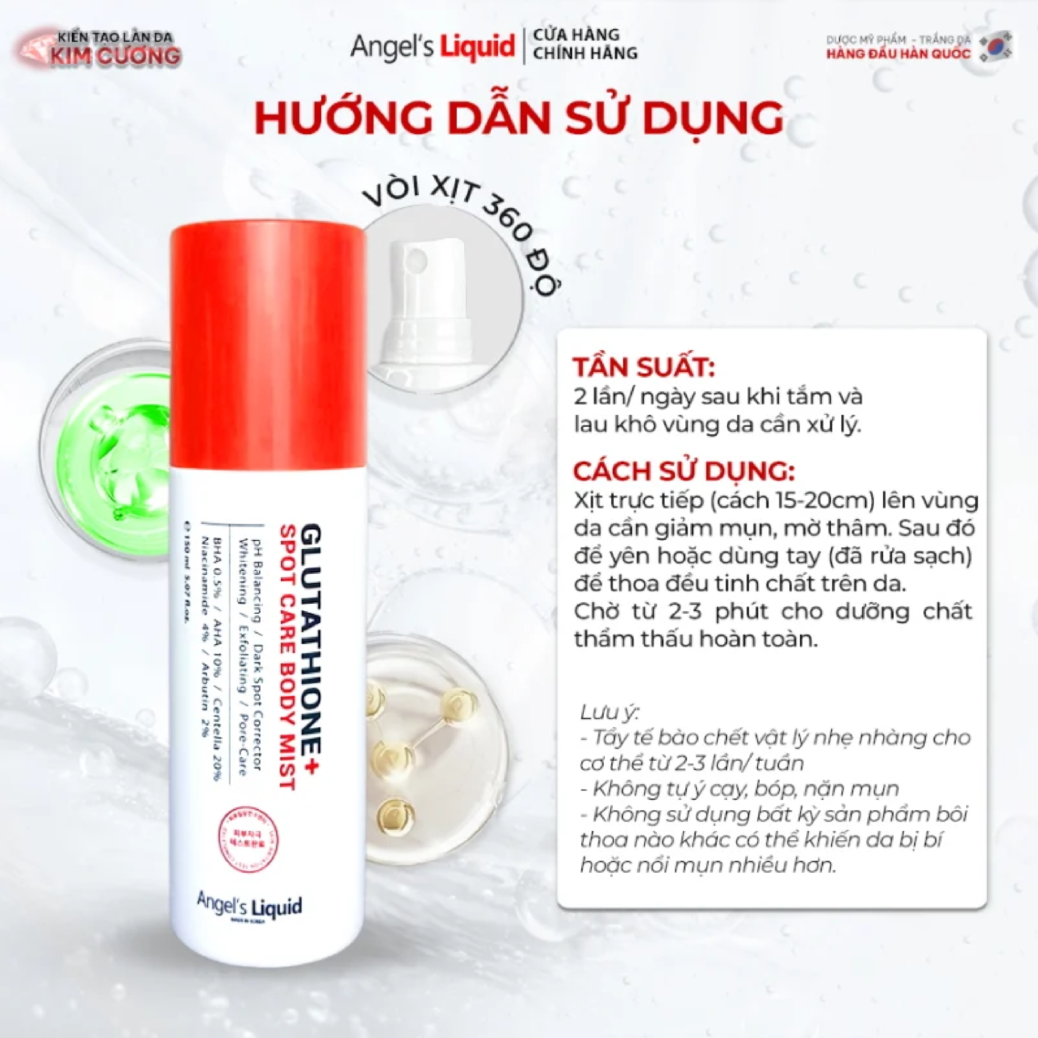 glutathione centella calming body mist Xịt Giảm Mụn Lưng Angel's Liquid Glutathione Plus Centella Calming Body Mist  150mlXịt Giảm Mụn Lưng Angel's Liquid Glutathione Plus Centella Calming Bod  – annguy.beauty
