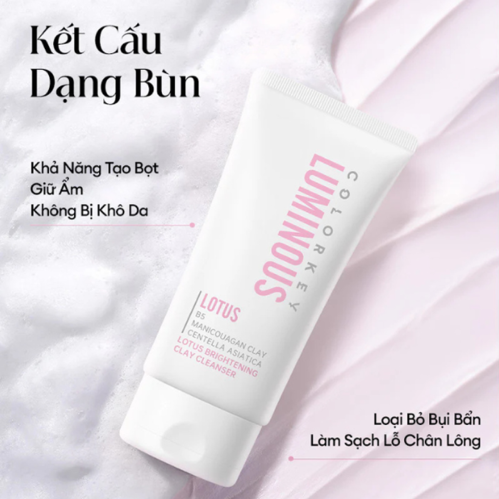 Sữa Rửa Mặt Đất Sét Colorkey Luminous Lotus Brightening Clay Cleanser
