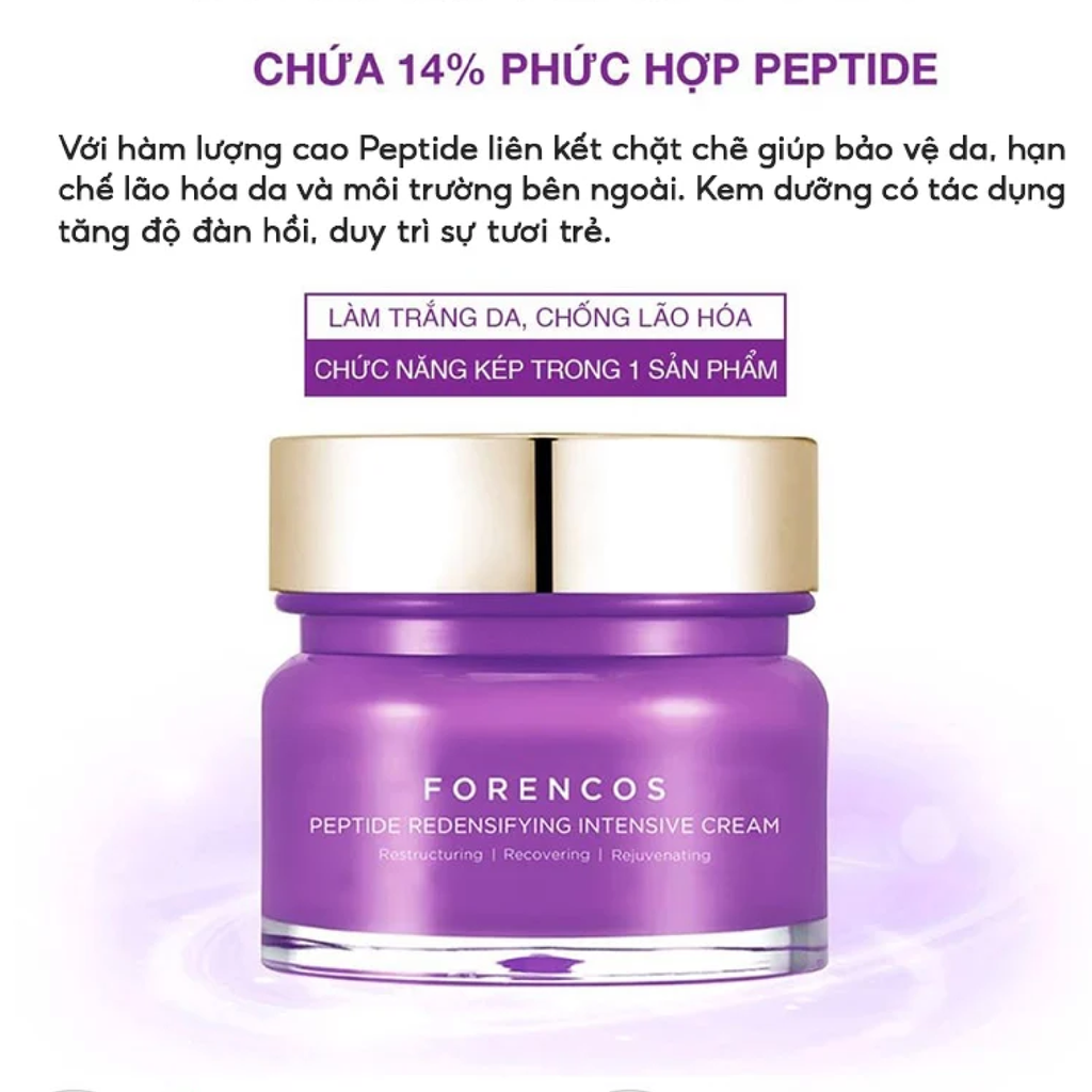 Kem Dưỡng Trắng Da Ban Đêm Forencos Peptide Redensifying Intensive Cream Chống Lão Hóa