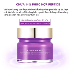 Kem Dưỡng Trắng Da Ban Đêm Forencos Peptide Redensifying Intensive Cream Chống Lão Hóa