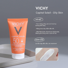 Kem Chống Nắng Vichy Capital Soleil Dry Touch Face Emulsion SPF50 Cho Da Dầu, Hỗn Hợp 50ml
