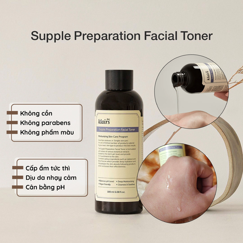 Nước Hoa Hồng Có Mùi Klairs Supple Preparation Facial Toner Phục Hồi, Cấp Ẩm Cho Da